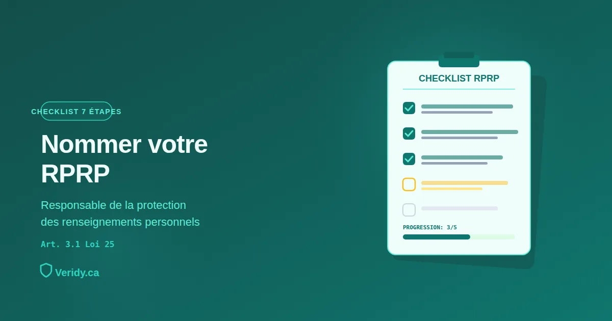 Checklist RPRP : nommer et publier votre Responsable de la protection des renseignements personnels