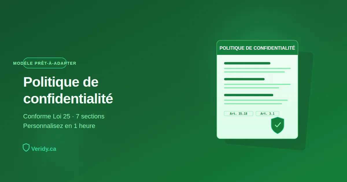 Modèle de politique de confidentialité conforme Loi 25